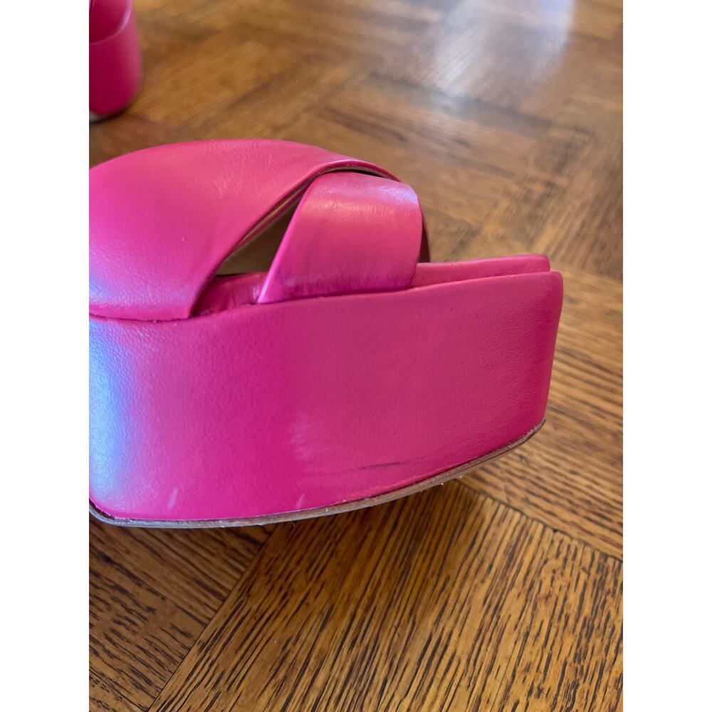 Anthropologie MAEVE platform Heels hot pink size 38 - Picture 9 of 11